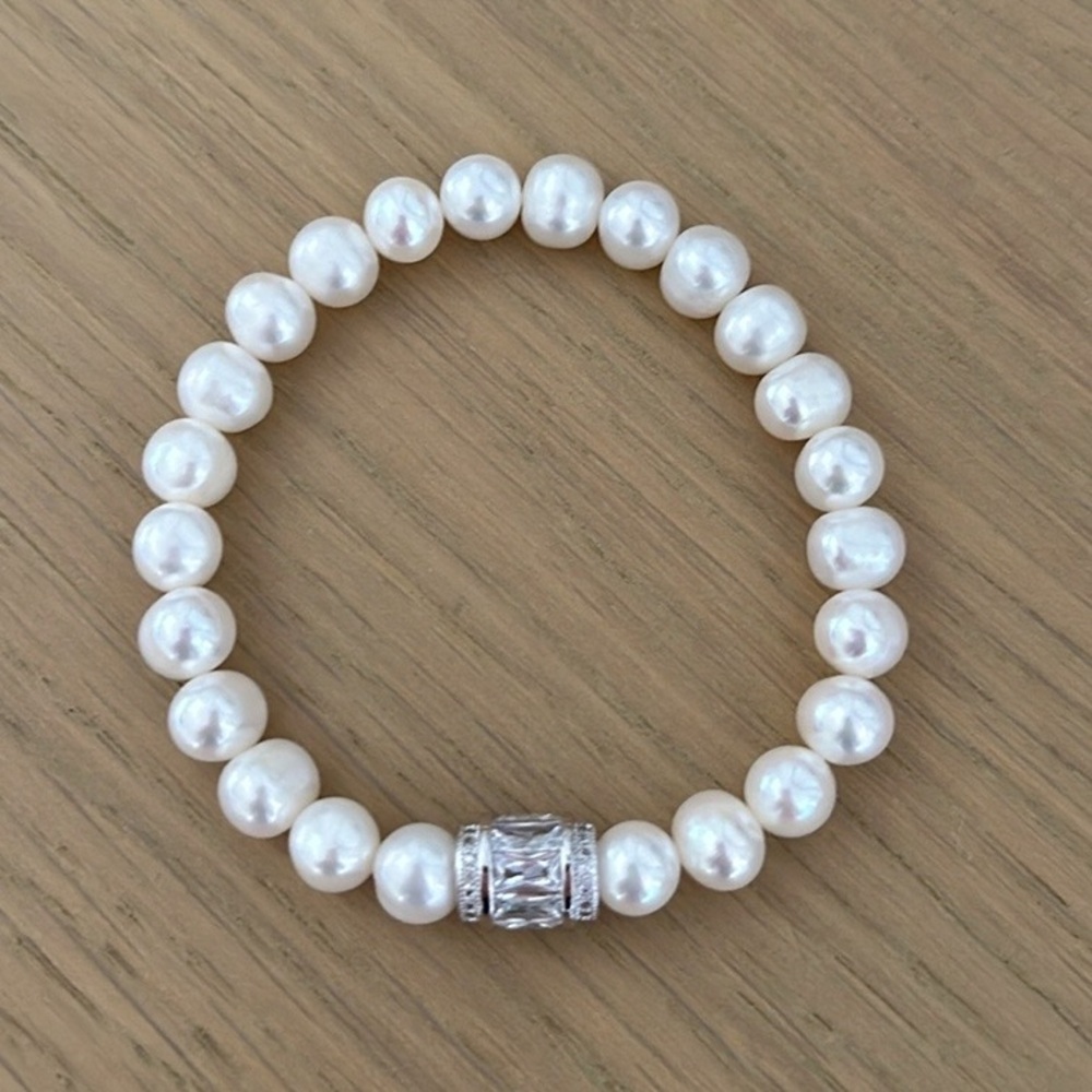 Pearl and Cubic Zirconia Bracelet